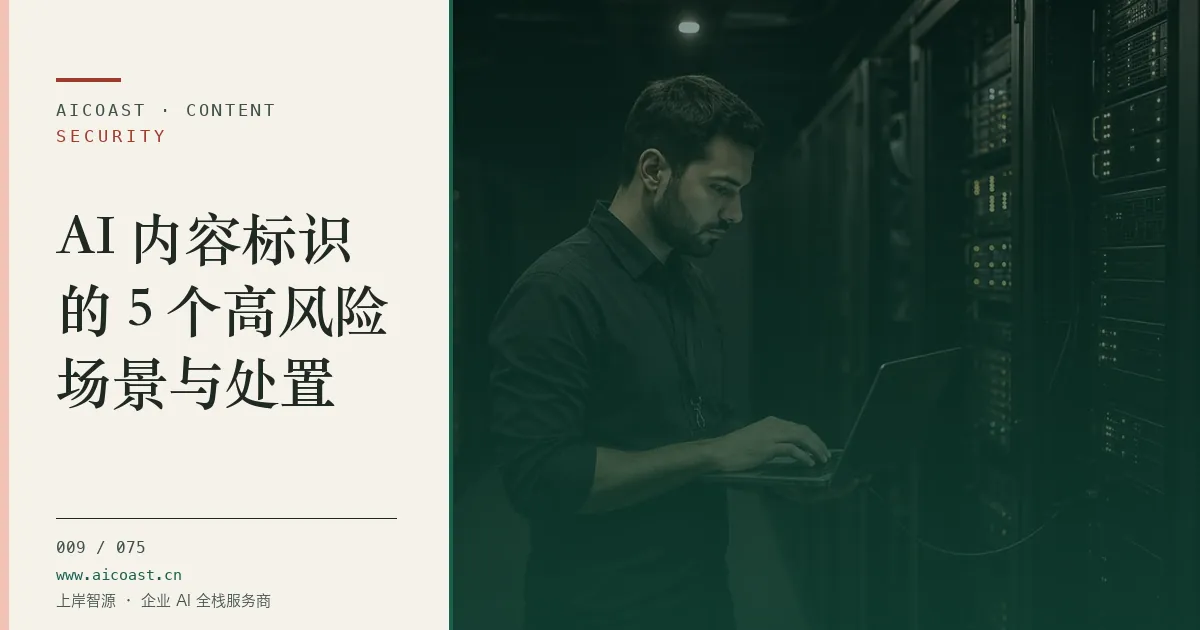 文章封面：AI 内容标识的 5 个高风险场景与处置（安全、合规与数据类目）