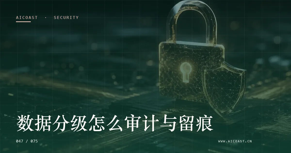 文章封面：数据分级怎么审计与留痕（安全、合规与数据类目）