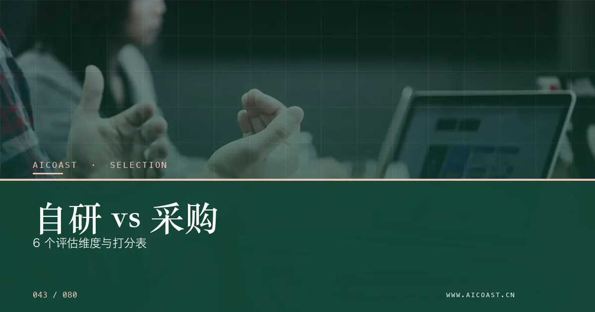 文章封面：自研 vs 采购：6 个评估维度与打分表（选型与对比类目）