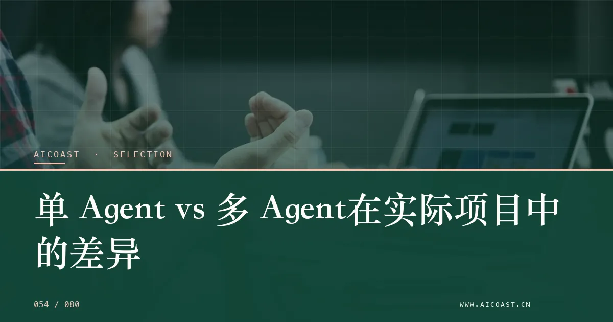 文章封面：单 Agent vs 多 Agent在实际项目中的差异（选型与对比类目）