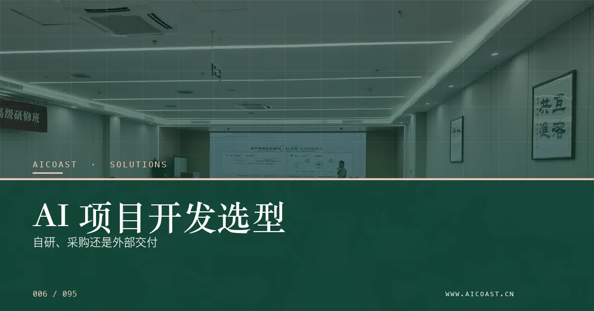 文章封面：AI 项目开发选型：自研、采购还是外部交付（解决方案与项目开发类目）