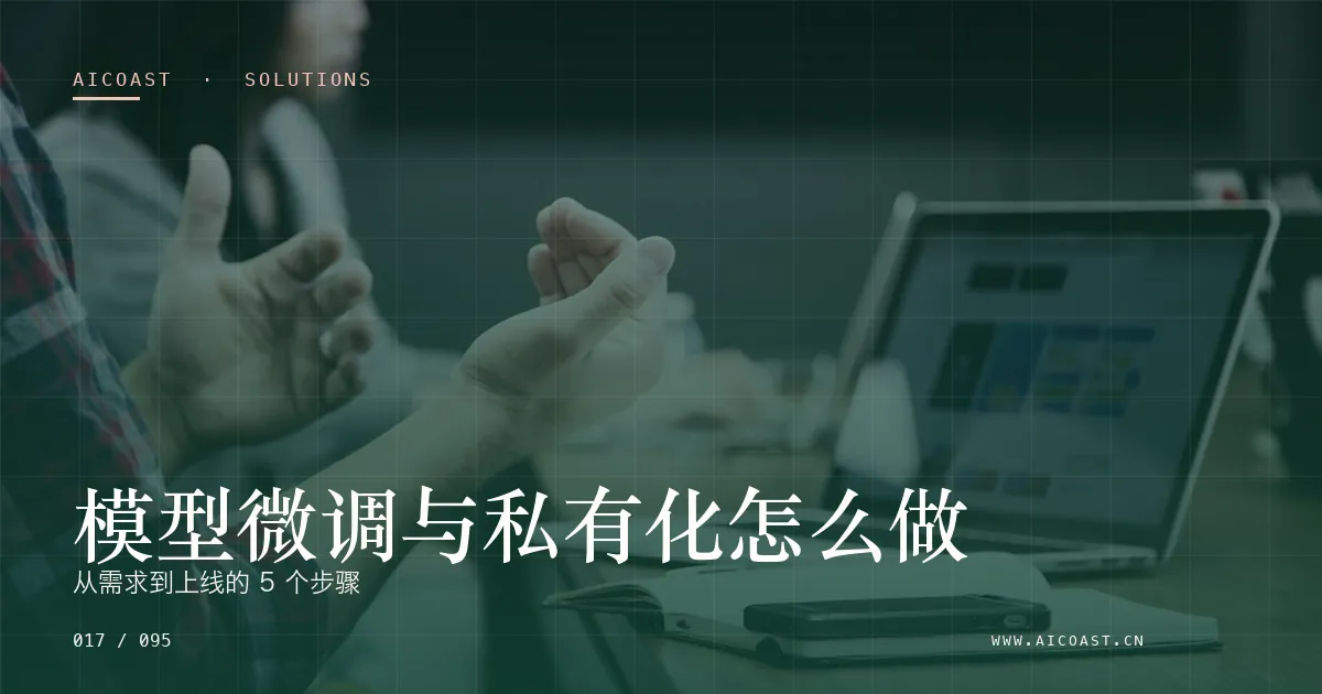 文章封面：模型微调与私有化怎么做：从需求到上线的 5 个步骤（解决方案与项目开发类目）