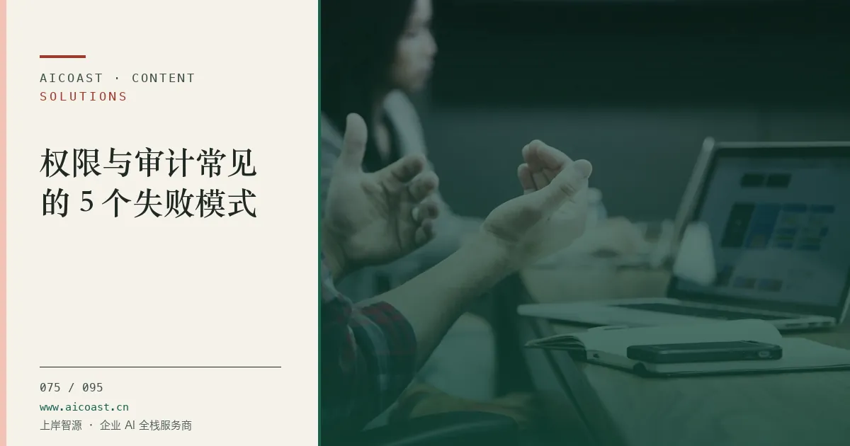 文章封面：权限与审计常见的 5 个失败模式（解决方案与项目开发类目）