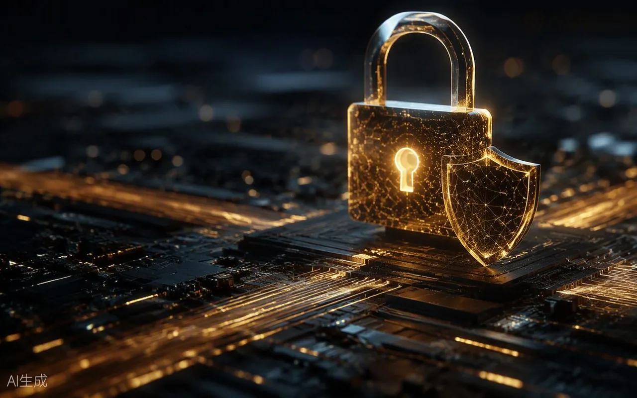 城市夜景与发光的数据锁